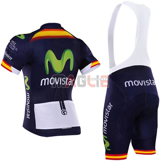 Maglia Movistar manica corta 2017 verde e blu